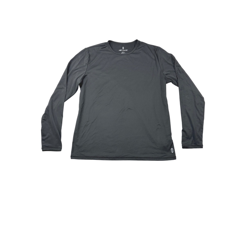 Free Country Mens Black Long Sleeve Performance Shirt base layer large